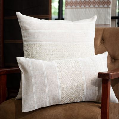 Fabric cushions - Cushion covers - Star flowers l Size: 30x50cm - NIKONE HANDCRAFT, LAOS