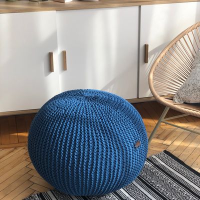 Footrests - Round knitted pouf footrest Classic - ANZY HOME