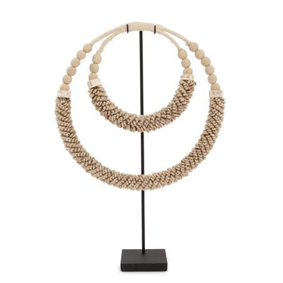 Decorative objects - The Double Shell Necklace On Stand - Natural - BAZAR BIZAR LIVING