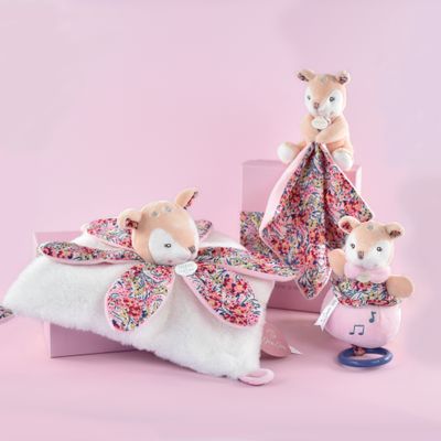 Soft toy - SEAHORSE with doudou - pink - DOUDOUETCOMPAGNIE HISTOIREOURS