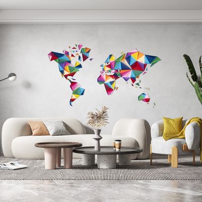 Autres décorations murales - Carte du monde multicolore - OWARLD