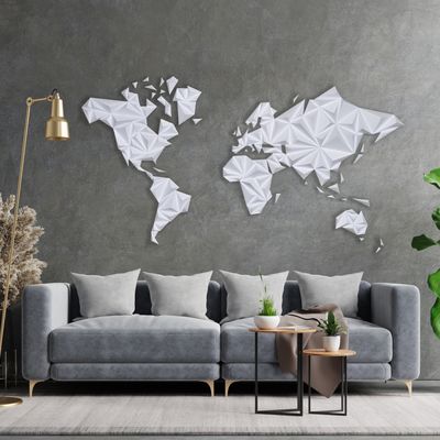 Autres décorations murales - Mappemonde Blanche - OWARLD