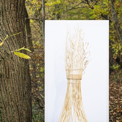 Pièces uniques - "Dans le vent" grande lampe colonne en vannerie d'osier et bambou - TRESSAGES PAS SAGES