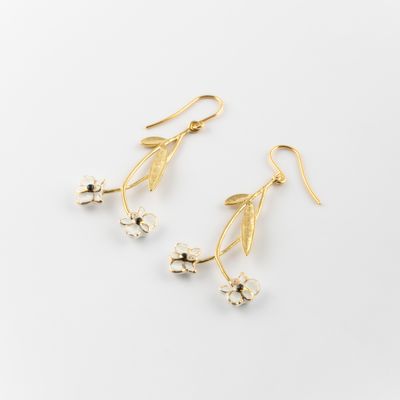 Jewelry - White Orchids Branch Earrings - Sawadee - NACH