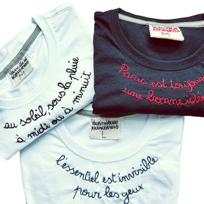 Apparel - handembroidered t-shirts - VOLANTS VOLANT®