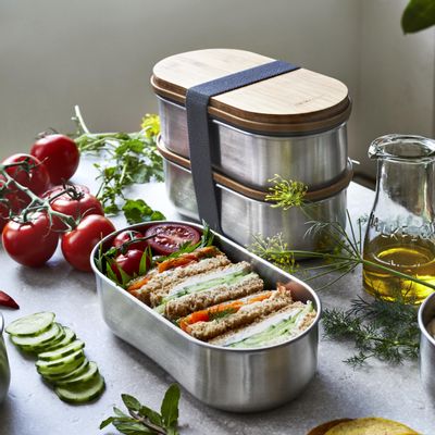 Boîtes de conservation - Double Bento ( 2x500ml) 1L - Stainless Steel - BLACK+BLUM EUROPE