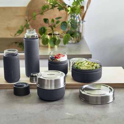 Bowls - Glass Lunch bowls 450ml, 600ml and 750ml -  slate or almond - BLACK+BLUM EUROPE