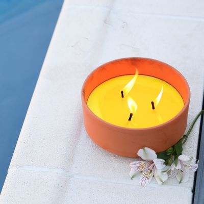 Bougies - Outdoor 3 wicks citronella candle in terracotta container - GRAZIANI