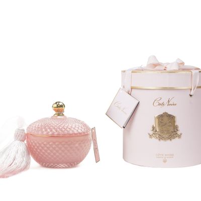 Bougies - BOUGIE ART DÉCO RONDE - CRÈME ET OR - VANILLE BLONDE - CÔTE NOIRE