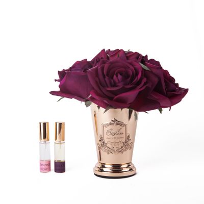 Parfums d'intérieur - CÔTE NOIRE - BOUQUET DE SEPT ROSES PARFUMEES DANS UN VASE ROSE PÂLE - CÔTE NOIRE