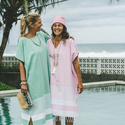 Prêt-à-porter - Poncho de plage cotton Turc avec col en V profond - MON ANGE LOUISE