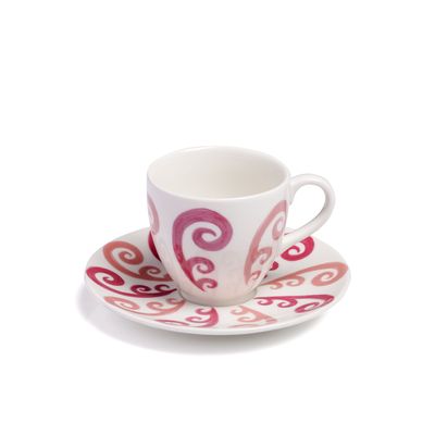 Assiettes au quotidien - Athenee Two Tone Pink Peacock Coffee or Tea Cup - THEMIS Z