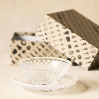 Tea and coffee accessories - Arare plate and bowl - HIROTA GLASS MFG. CO., LTD.