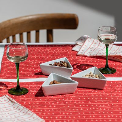 Table linen - Paire de Set de table 100% lin - 35x50 ARRASTA PÉ couleur rouge TERRA - SABIÁ DESIGN