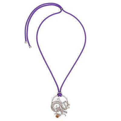 Bijoux - Sautoir Shenron argenté réglable. - JULIE SION