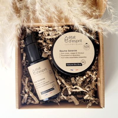 Gifts - Serenity Face Fluid and Body Balm Gift Set | With relaxing essential oils | Refillable containers - ÉTAT D'ESPRIT