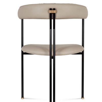 Chairs - Modern Maia Dining Chairs, Beige Italian Leather, Handmade by Greenapple - GREENAPPLE DESIGN INTERIORS