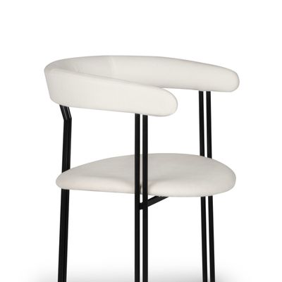 Chairs - Modern Maia Dining Chairs, White Holly Hunt Fabric, Handmade by Greenapple - GREENAPPLE DESIGN INTERIORS