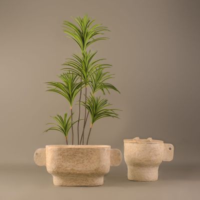 Unique pieces - Paper Clay Vase - Double Abaca Pulp With Earhole - INDIGENOUS