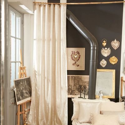 Rideaux et voilages - Rideau Platine, lin et lurex 140X280 CM - EN FIL D'INDIENNE...