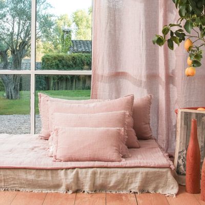 Fabric cushions - ETAMINE 2 Washed Linen Pillow Covers 30x45 cm - EN FIL D'INDIENNE...