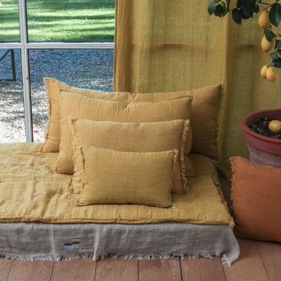 Coussins textile - ETAMINE  2 Housses de Coussin 30x45 cm en lin lavé - EN FIL D'INDIENNE...