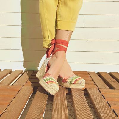 Chaussures - Éclat d'Été - Espadrilles à Ruban Multicolores - &ATELIER COSTÀ
