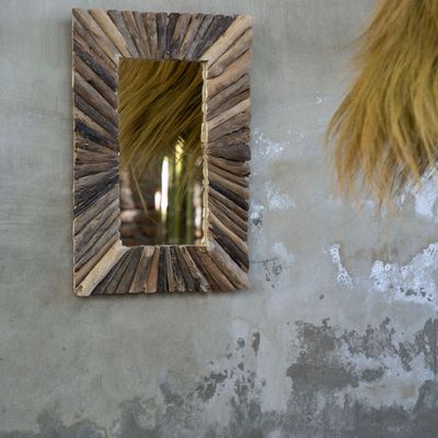 Mirrors - The Driftwood Framed Mirror - Natural - M - BAZAR BIZAR - COASTAL LIVING