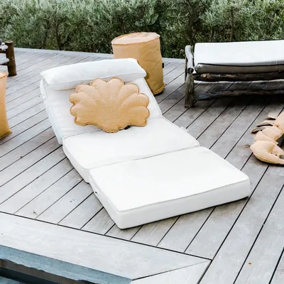 Fabric cushions - Raffia effect shell outdoor cushion - MX HOME