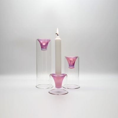 Candlesticks and candle holders - Tharros Pink Set - KANZ