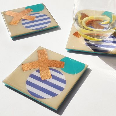 Gifts - ENGLISH: Coaster coaster coaster set - BIARRITZ SERIES - 204 HAUS CRAFTERS