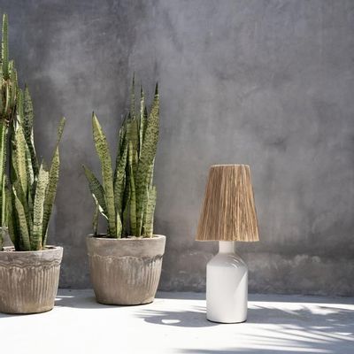 Desk lamps - The Bedouin Table Lamp - White Natural - BAZAR BIZAR LIVING