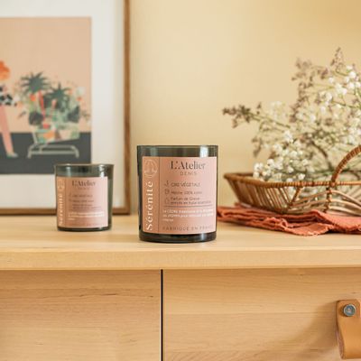 Decorative objects - L'Atelier Denis - SERENITE: 100% vegetable wax scented candle 150g - 30H - L'ATELIER DENIS
