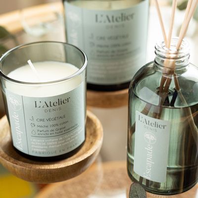 Objets de décoration - L'Atelier Denis - ESCAPADE : Bougie Parfumée cire 100% végétale 300g - 50H - L'ATELIER DENIS