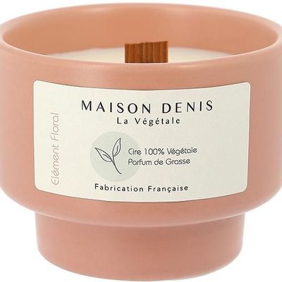 Decorative objects - MAISON DENIS — The FLORAL Element: Scented candle with 100% vegetable wax and wick wood. - DENIS & FILS