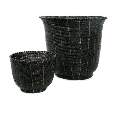 Decorative objects - The Beaded Bowl High - Black - L - BAZAR BIZAR LIVING