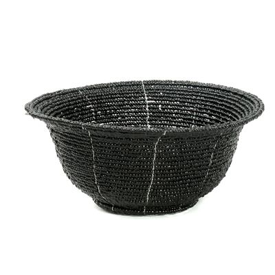 Decorative objects - The Beaded Bowl Low - Black - S - BAZAR BIZAR LIVING