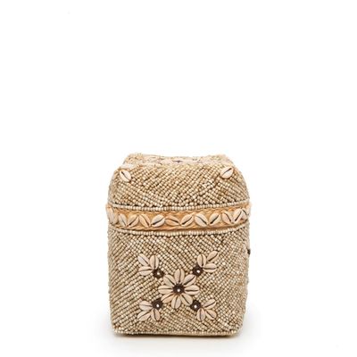 Boîtes de rangement  - Les Paniers Beaded Flowers - Brun Naturel - S - BAZAR BIZAR LIVING
