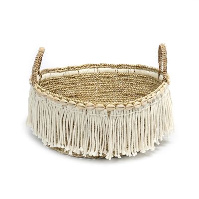 Boîtes de rangement  - Le Panier Boho Fringe - Blanc Naturel - BAZAR BIZAR LIVING