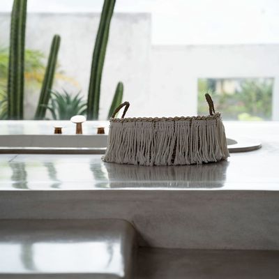 Boîtes de rangement  - Le Panier Boho Fringe - Blanc Naturel - BAZAR BIZAR LIVING