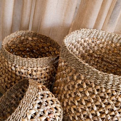 Caskets and boxes - The Halong Bay Basket - Natural - M - BAZAR BIZAR LIVING