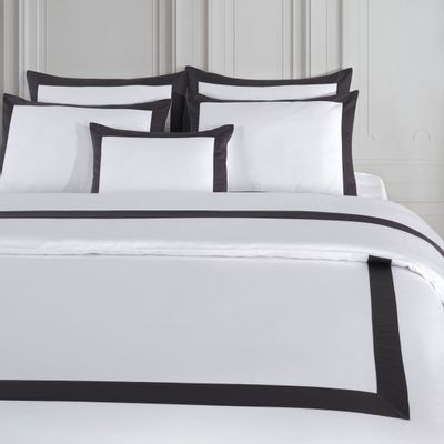 Bed linens - Thick Antrhacite Piping Duvet Cover - ATELIER 99