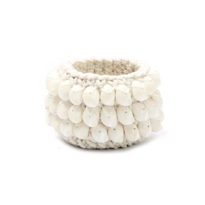 Bougeoirs et photophores  - Le Bougeoir Kai Macramé - Blanc - S - BAZAR BIZAR LIVING