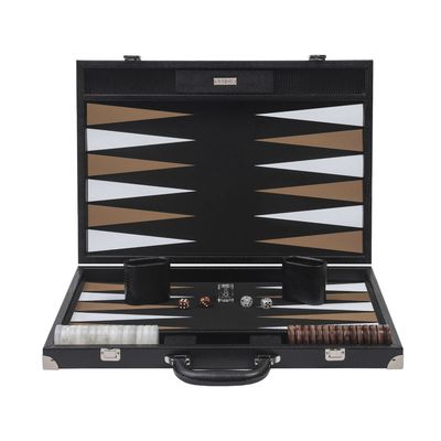 Leather goods - Black Backgammon - Lizard Vegan Leather - Large - VIDO LUXURY BOARD GAMES