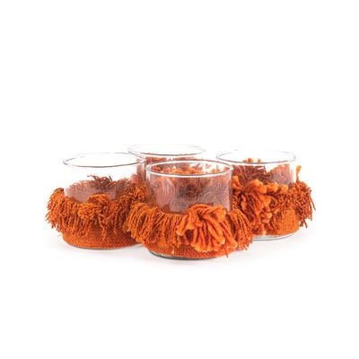 Candlesticks and candle holders - The Oh My Gee Candle Holder - Rust Velvet - S - SET/4 - BAZAR BIZAR LIVING