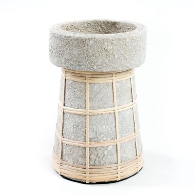 Candlesticks and candle holders - The Serene Candle Holder - Concrete Natural - L - BAZAR BIZAR LIVING