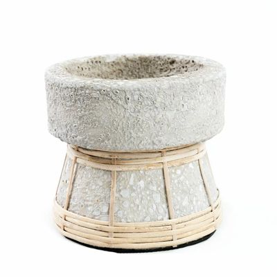 Candlesticks and candle holders - The Serene Candle Holder - Concrete Natural - S - BAZAR BIZAR LIVING