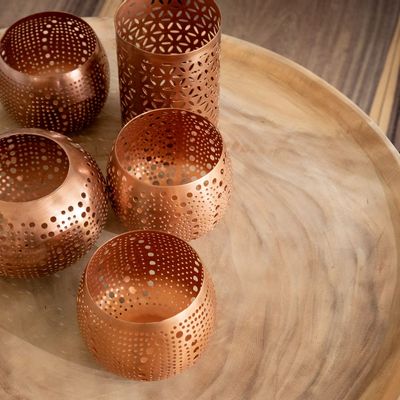 Bougeoirs et photophores  - Le Bougeoir Triangle Ball - Cuivre - S - BAZAR BIZAR LIVING