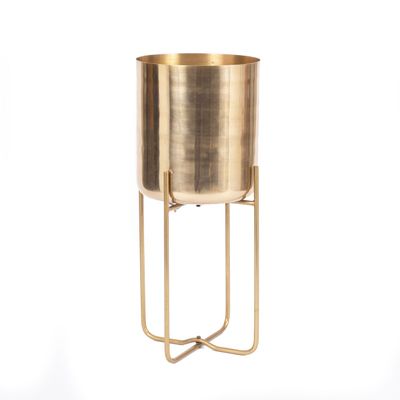 Vases - The Brass Planter on Stand - Brass - L - BAZAR BIZAR - COASTAL LIVING