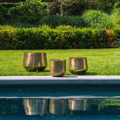 Vases - La Jardinière Hammered - Laiton - L - BAZAR BIZAR LIVING